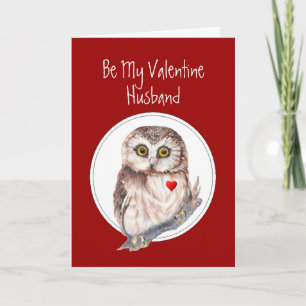 Cartão De Festividades Be My Valentine Owl always Love You Husband