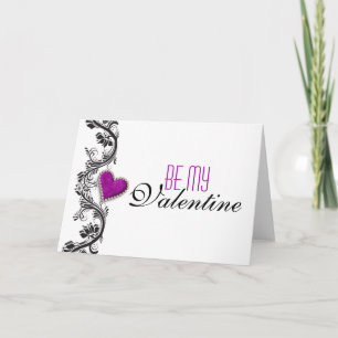 Cartão De Festividades "Be my Valentine" romantic purple heart