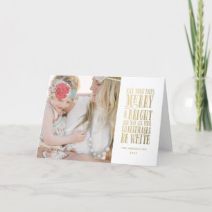 Cartão De Festividades Be White Holiday Photo Greeting Card