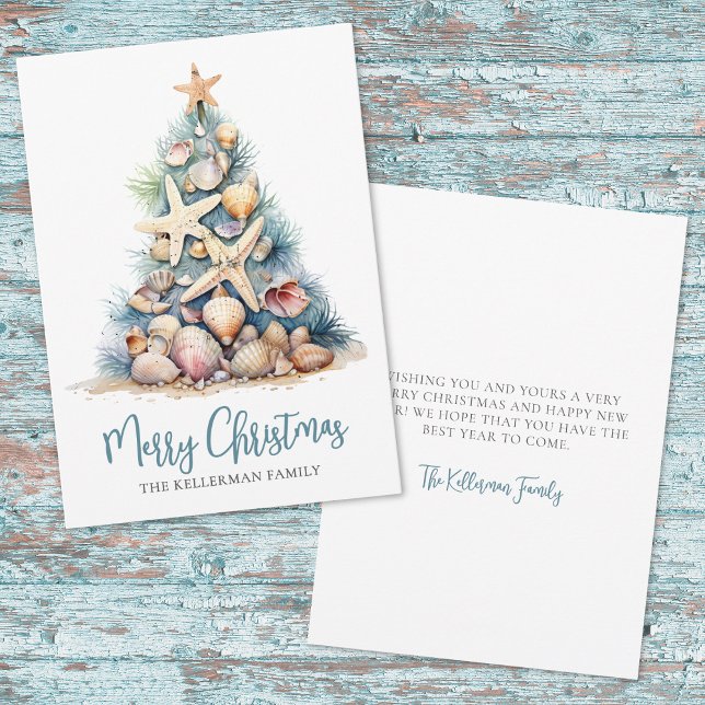Cartão De Festividades Beach Christmas (Beach Christmas Holiday Card)