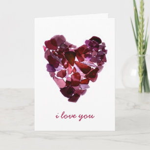 Cartão De Festividades Beach Glass Heart Card