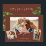 Cartão De Festividades Beachy Collage Foto<br><div class="desc">Cartão de Natal da Beachy Collage. 3 fotos. Palmeiras. Tropical.</div>