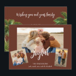 Cartão De Festividades Beachy Collage Foto II<br><div class="desc">Cartão de Natal da Beachy Collage. 3 fotos. Palmeiras. Tropical. Cartão de Natal.</div>