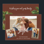 Cartão De Festividades Beachy Collage Foto II<br><div class="desc">Cartão de Natal da Beachy Collage. 3 fotos. Palmeiras. Tropical. Cartão de Natal.</div>