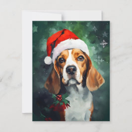 Cartão De Festividades Beagle Christmas