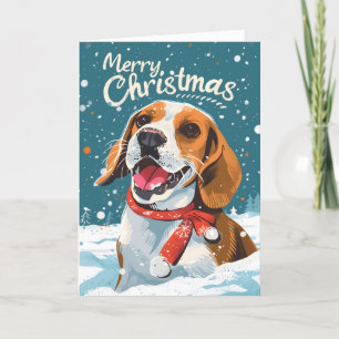 Cartão De Festividades Beagle Christmas