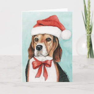 Cartão De Festividades Beagle Christmas Dog Art Greeting Card