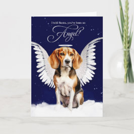 Cartão De Festividades Beagle com Wings Angel Dog Natal