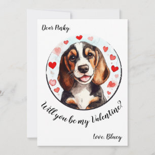 Cartão De Festividades Beagle da placa de Dia de os namorados personalizá