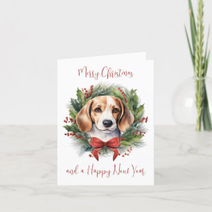 Cartão De Festividades Beagle Dog Lover Personalizado Feliz Natal