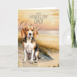 Cartão De Festividades Beagle Dog Sunset Beach Dia de os pais