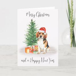 Cartão De Festividades Beagle Felry Natal Papais noeis Festivos Cão
