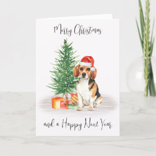 Cartão De Festividades Beagle Felry Natal Papais noeis Festivos Cão