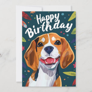 Cartão De Festividades Beagle Happy Birthday