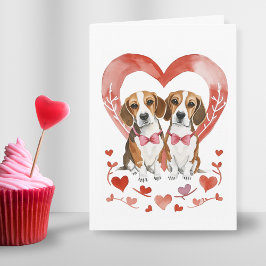 Cartão De Festividades Beagle Mãe Dia de os namorados Cachorro Amor Coraç