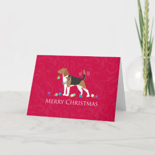 Cartão De Festividades Beagle Merry Christmas Design