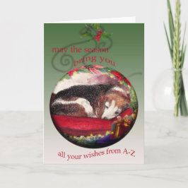 Cartão De Festividades Beagle Natal Sleepy Cozy Puppy