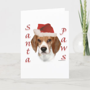 Cartão De Festividades Beagle Santa Paws