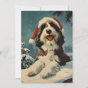 Cartão De Festividades Bearded Collie Christmas