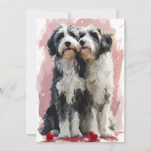 Cartão De Festividades Bearded Collie dia dos namorados