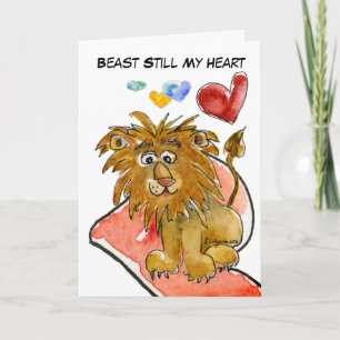 Cartão De Festividades Beast Still My Heart Lion Hearts Card