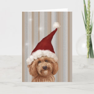 Cartão De Festividades Beautiful Christmast Detailed Dog Painting Card