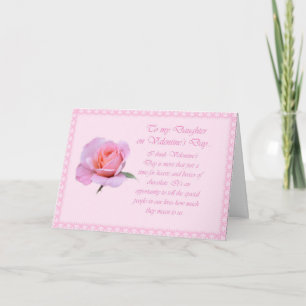 Cartão De Festividades Beautiful Daughter Valentine Pink Rose Card
