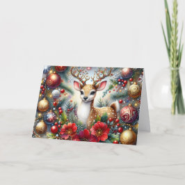 Cartão De Festividades Beautiful Fawn Christmas Holiday Card