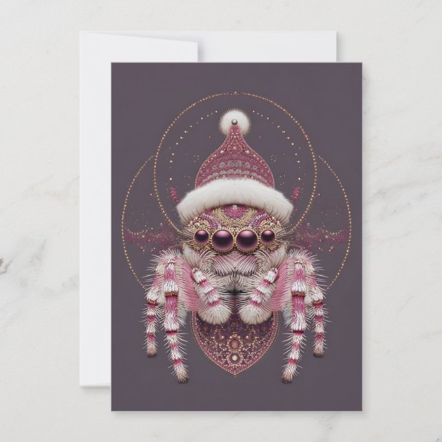 Cartão De Festividades Beautiful Jumping Spider Christmas Cards (Frente)