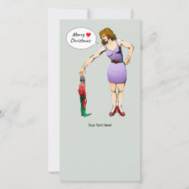 Cartão De Festividades Beautiful Lady's heartfelt Merry Christmas