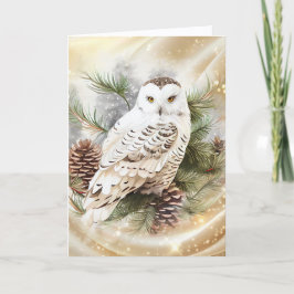 Cartão De Festividades Beautiful Snowy Owl Christmas