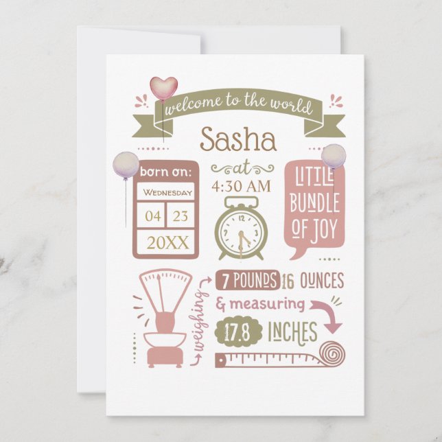 Cartão De Festividades Bebê, Anunciante Pink (Frente)