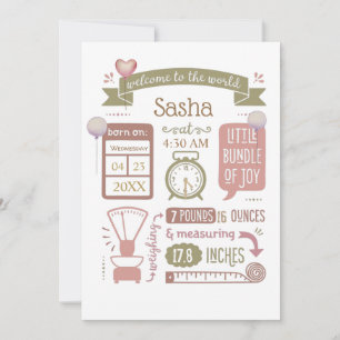 Cartão De Festividades Bebê, Anunciante Pink