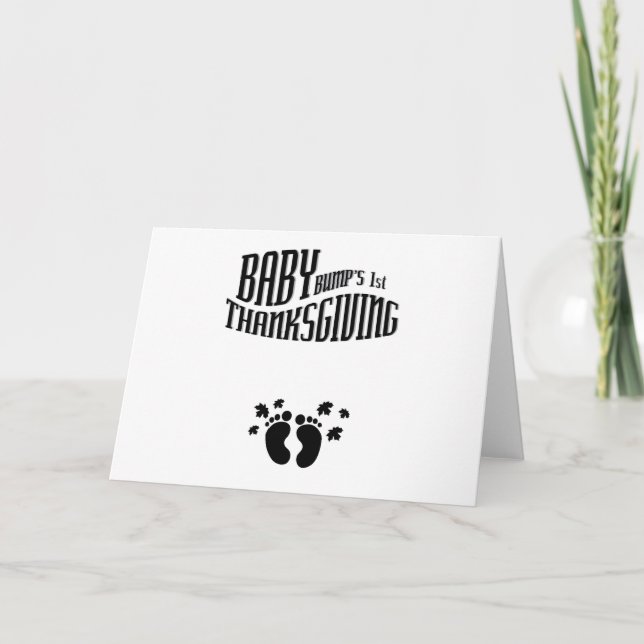 Cartão De Festividades Bebê Bump 1rua Ação de Graças grávida (Frente)