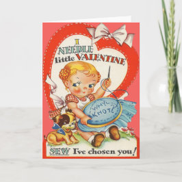 Cartão De Festividades Bebê & filhote de cachorro do vintage que fazem