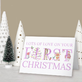 Cartão De Festividades Bebê Menina Primeiro Ficheiro De Natal Personaliza