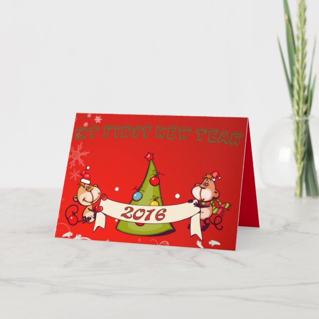 Cartão De Festividades Bebê: meu primeiro ano novo - (Frente)