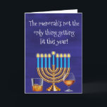 Cartão De Festividades Bebendo Engraçado Hanukkah Menorah Cocktails<br><div class="desc">Esta design foi criada da minha pintura de acrílico fluido de um tipo. Ele pode ser personalizado clicando no botão personalizar e alterando o nome, as iniciais ou as palavras. Você também pode alterar a cor e o estilo do texto ou excluir o texto de um design de imagem apenas....</div>