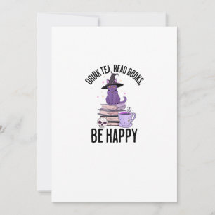 Cartão De Festividades Beber Ler Livros Whimsigoth Design de Halloween