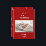 Cartão De Festividades bebês primeiro Natal elegante, desenho de uma árvo<br><div class="desc">1 Fotografias bebês primeiro natal desenhado manualmente árvore elegante design</div>
