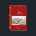 Cartão De Festividades bebês primeiro Natal elegante, desenho de uma árvo<br><div class="desc">1 Fotografias bebês primeiro natal desenhado manualmente árvore elegante design</div>
