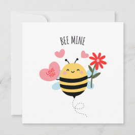 Cartão De Festividades Bee Mine Valentine Flat Card
