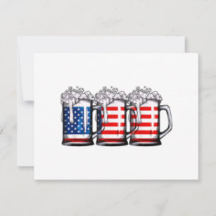 Cartão De Festividades Beer American Flag 4 de julho Men Merica Dr.
