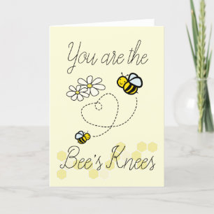 Cartão De Festividades Bee's Knees Cute Bumble Bees Valentine's Day Card