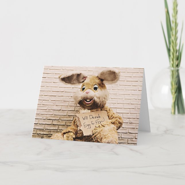 Cartão De Festividades Beggar Bunny, Páscoa Engraçada (Frente)