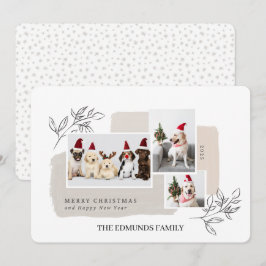 Cartão De Festividades Beige Aesthetic Photo Holiday Card