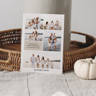 Cartão De Festividades Beige Modern Neutral 5 Foto Elegante