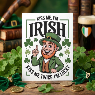 Cartão De Festividades Beije-Me Dias de São Patrício Irlandês