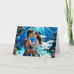 Cartão De Festividades Beijo dos Amantes Submarinos