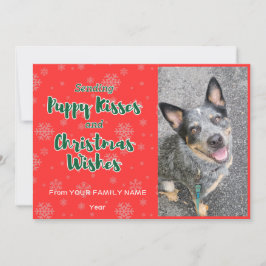 Cartão De Festividades Beijos de Cachorrinho e Desejos de Natal Personali